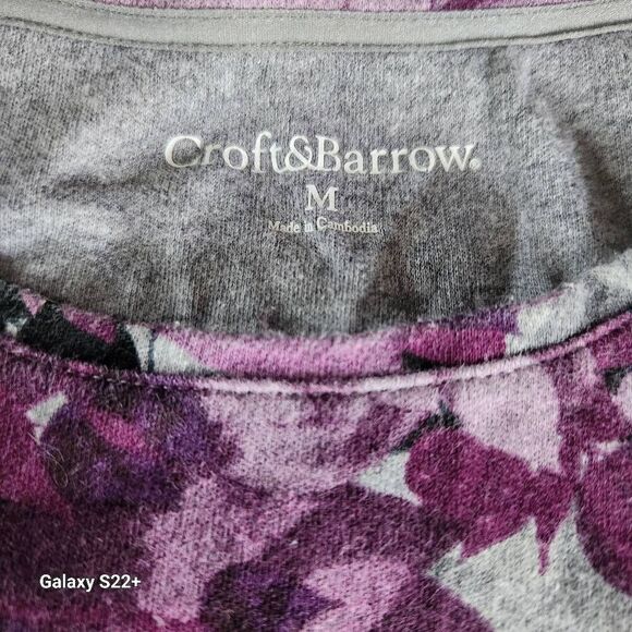 F63  Croft & Barrow people floral t Shirt - Picture 3 of 9